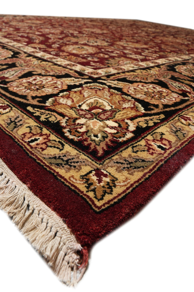 9 x 12 Quality Handmade Jaipur Rug Dense Lustrous Wool Burgundy Black #F-4380