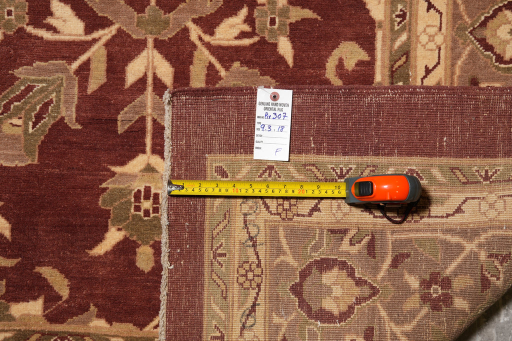 9.3 x 18 Rare Large Size New Handmade Agra Rug #PIX-307