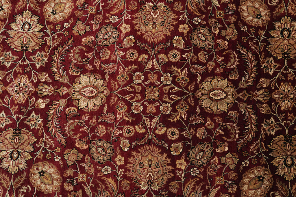 9 x 12 Quality Handmade Jaipur Rug Dense Lustrous Wool Burgundy Black #F-4380