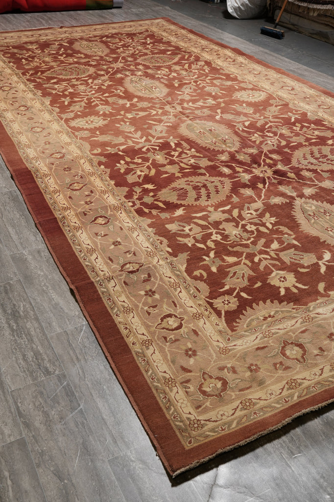 9.3 x 18 Rare Large Size New Handmade Agra Rug #PIX-307