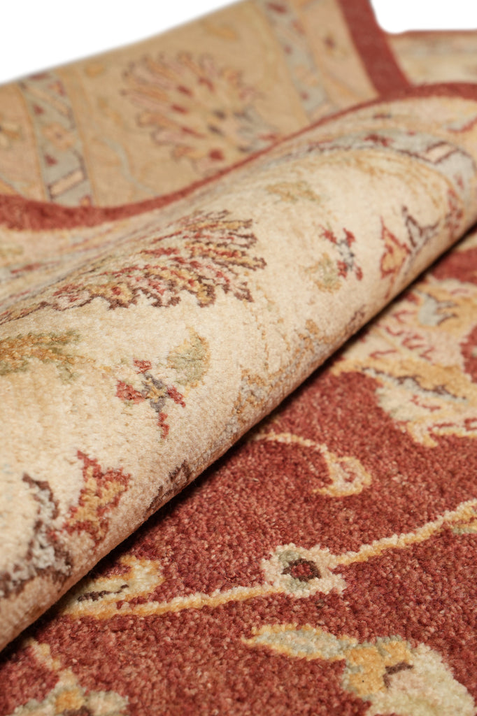 9 x 12 Natural Wool Handmade Agra Rug Rust #PIX-10211