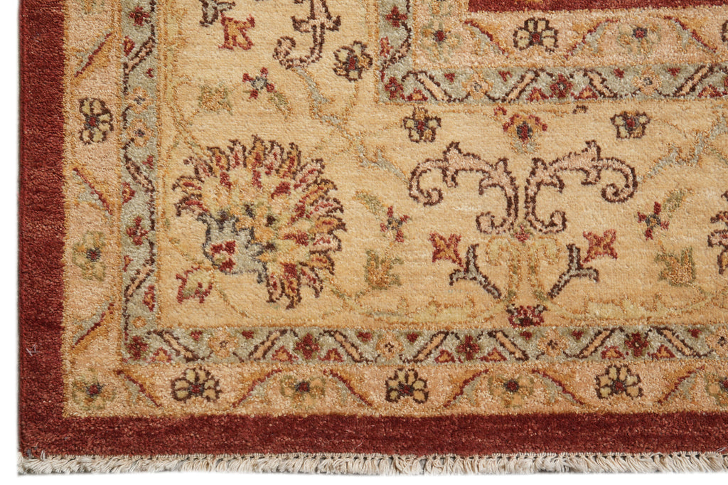 9 x 12 Natural Wool Handmade Agra Rug Rust #PIX-10211