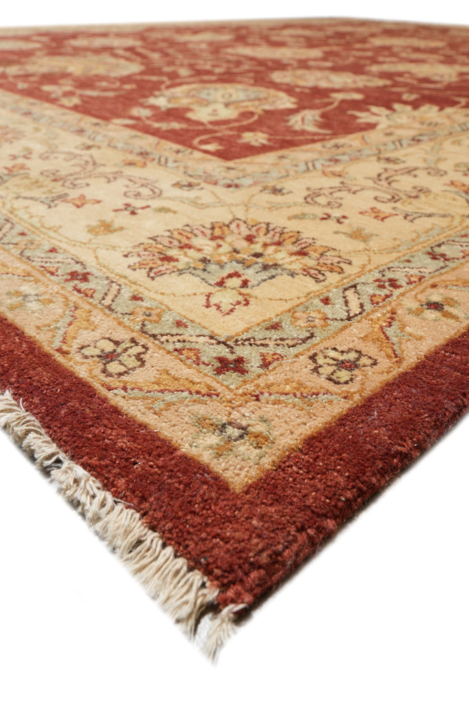 9 x 12 Natural Wool Handmade Agra Rug Rust #PIX-10211