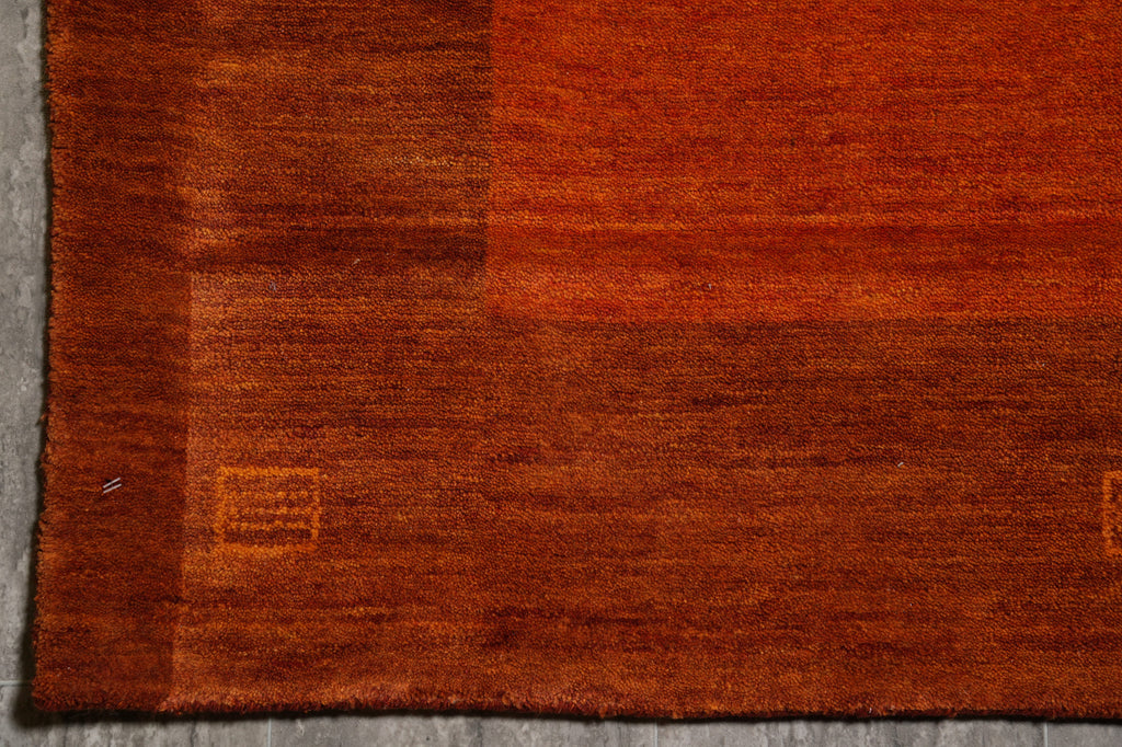 9 x 12 Orange Contemporary Handmade Wool Rug #F-4623a