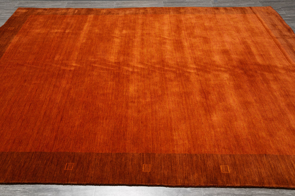 9.3 x 12 Red Gabbeh Rug Modern Wool Handmade Carpet #F-4625