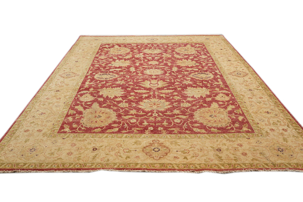 9 x 12 Natural Wool New Quality Handmade Agra Rug 