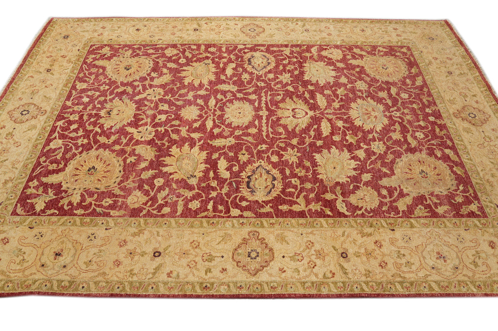 9 x 12 Natural Wool New Quality Handmade Agra Rug 