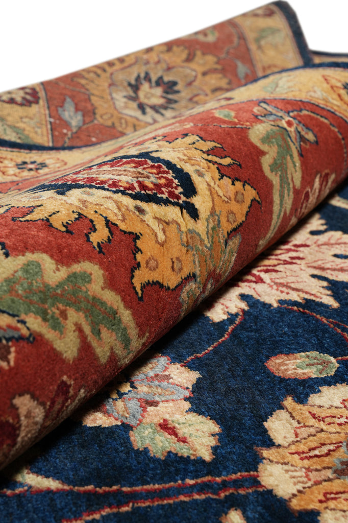 8.9 x 12 Gorgeous Quality Hand-Knotted Rug Midnight Blue Coral #F-4382