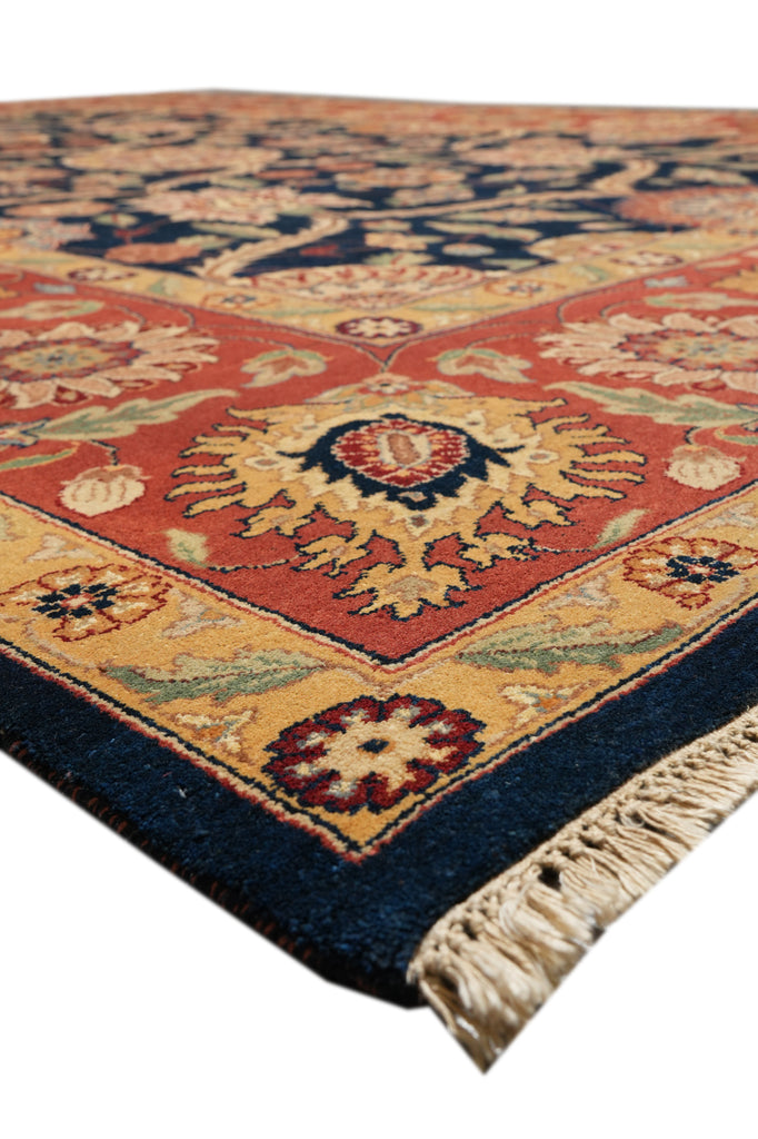 8.9 x 12 Gorgeous Quality Hand-Knotted Rug Midnight Blue Coral #F-4382