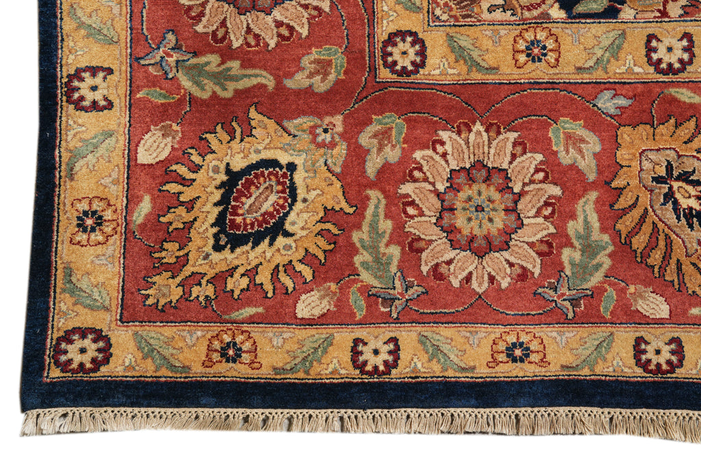 8.9 x 12 Gorgeous Quality Hand-Knotted Rug Midnight Blue Coral #F-4382