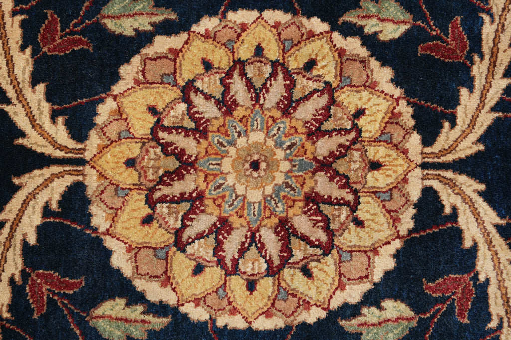 8.9 x 12 Gorgeous Quality Hand-Knotted Rug Midnight Blue Coral #F-4382