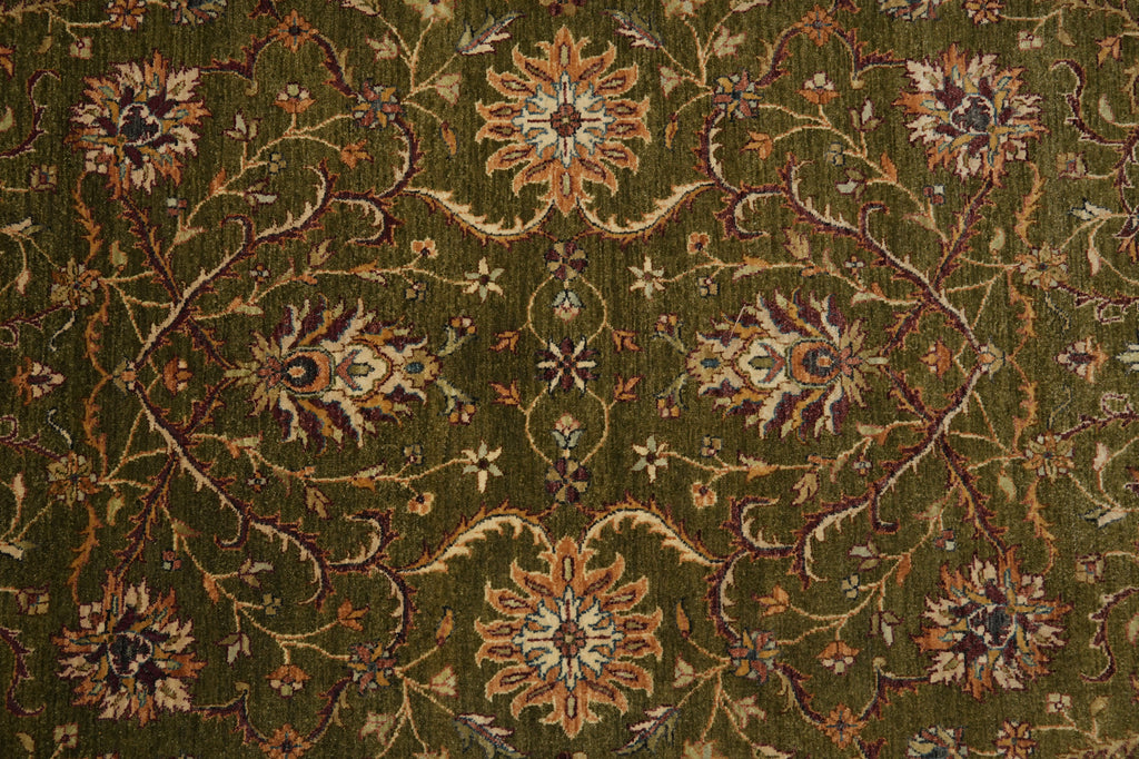 5.5 x 8.6 Green Quality Handmade Wool Ziglar Rug #B-74029