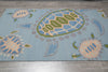 Load image into Gallery viewer, 5.3 x 8 Turtle Duhrry Wool Kilim Rug Light Aqua Blue Modern #F-4628