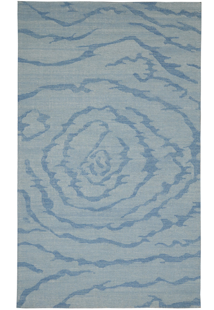 5.3 x 8.4 Light Blue Kilim Duhrry Rug Handmade Wool
