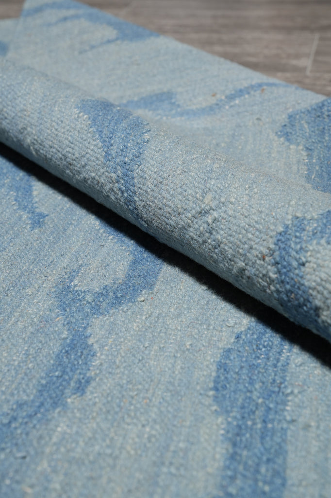 5.3 x 8.4 Light Blue Kilim Duhrry Rug Handmade Wool #F-4629
