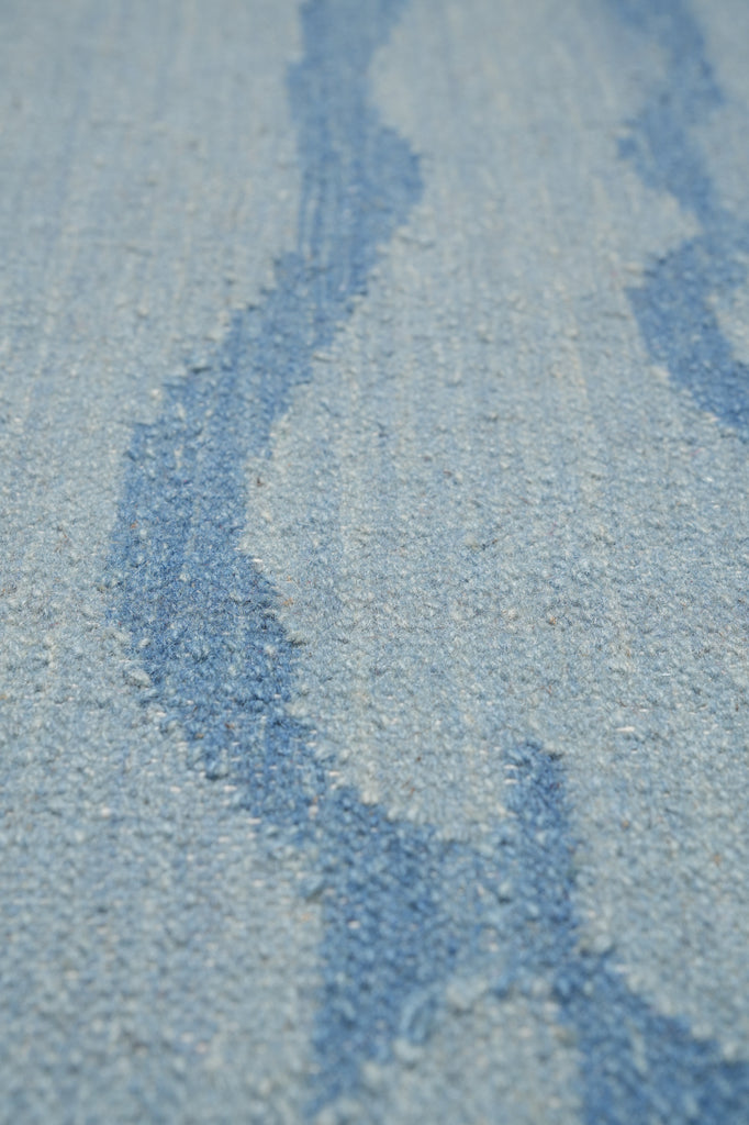 5.3 x 8.4 Light Blue Kilim Duhrry Rug Handmade Wool #F-4629