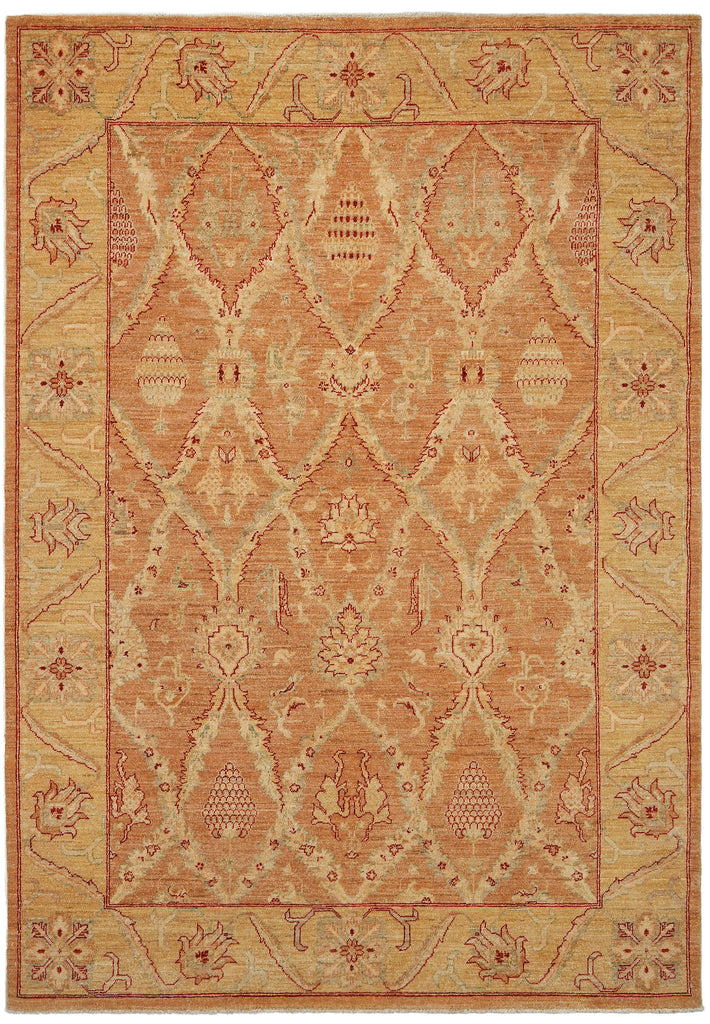 5.7 x 8 Apricot Chobi Peshawar Rug #PIX-HT-6142