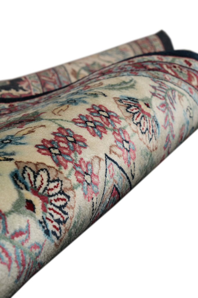 9 x 12 Midnight Black Blue Hand-Knotted Rug Kerman Pattern #F-4384