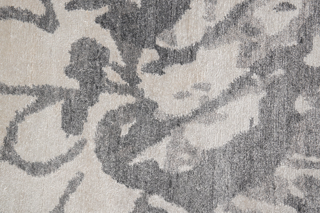 6 x 9 Fine Quality Contemporary Handmade Wool and Silk Gray #F-4631