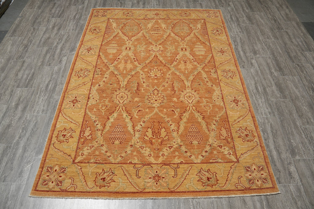 5.7 x 8 Apricot Chobi Peshawar Rug #PIX-HT-6142