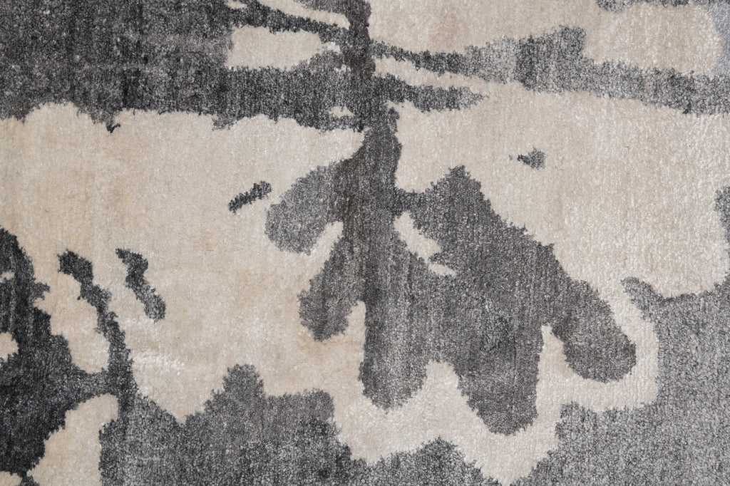 6 x 9 Fine Quality Contemporary Handmade Wool and Silk Gray #F-4631