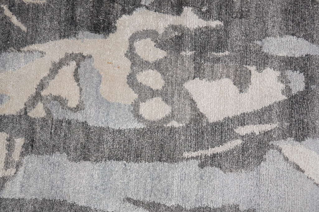 6 x 9 Fine Quality Contemporary Handmade Wool and Silk Gray #F-4631