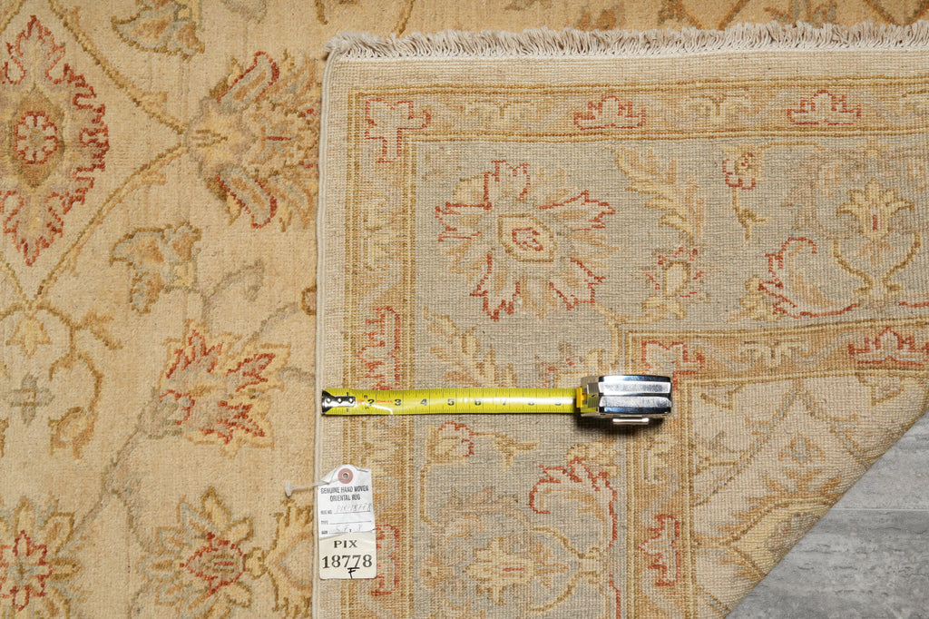 5.7 x 8 Quality Chobi Peshawar Rug Ivory Light Blue #PIX-18778