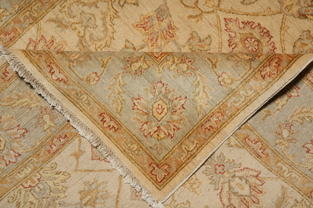 5.7 x 8 Quality Chobi Peshawar Rug Ivory Light Blue #PIX-18778