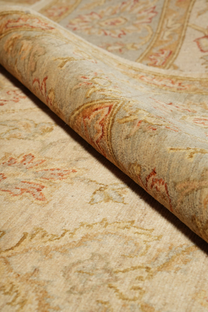 5.7 x 8 Quality Chobi Peshawar Rug Ivory Light Blue #PIX-18778