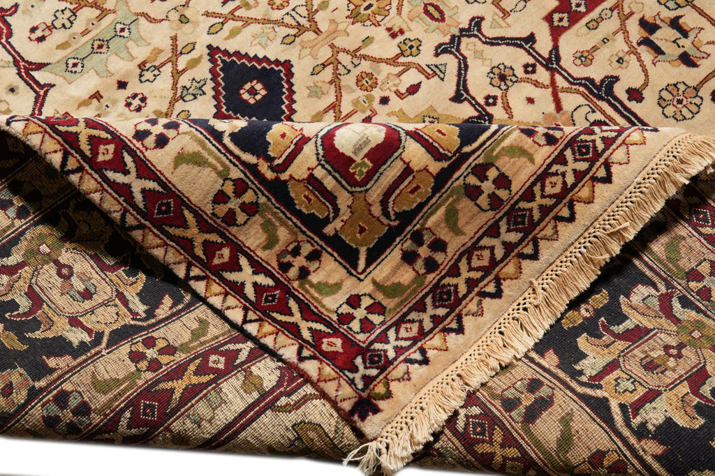 9 x 12 High Quality Hand-Knotted Jaipur Rug Ivory Black #F-4385