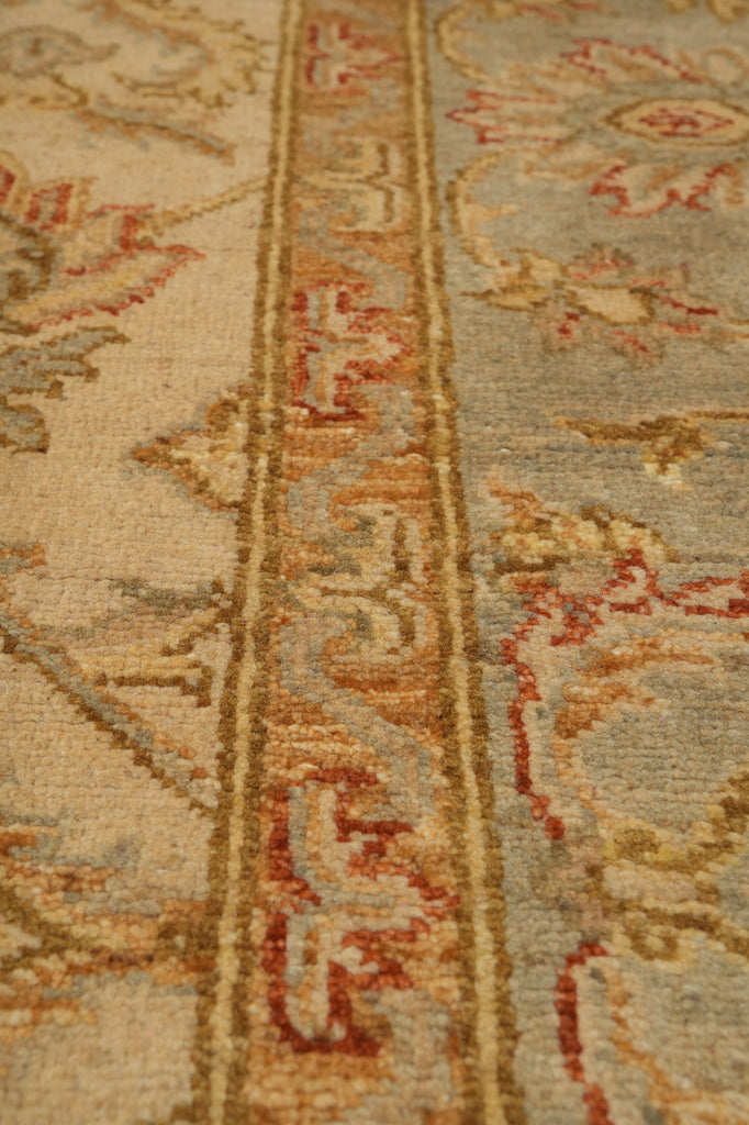5.7 x 8 Quality Chobi Peshawar Rug Ivory Light Blue #PIX-18778