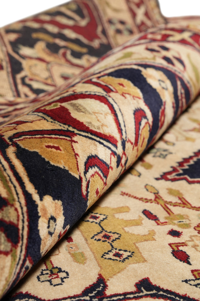 9 x 12 High Quality Hand-Knotted Jaipur Rug Ivory Black #F-4385