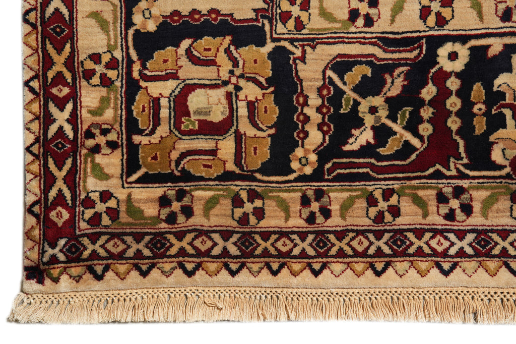 9 x 12 High Quality Hand-Knotted Jaipur Rug Ivory Black #F-4385