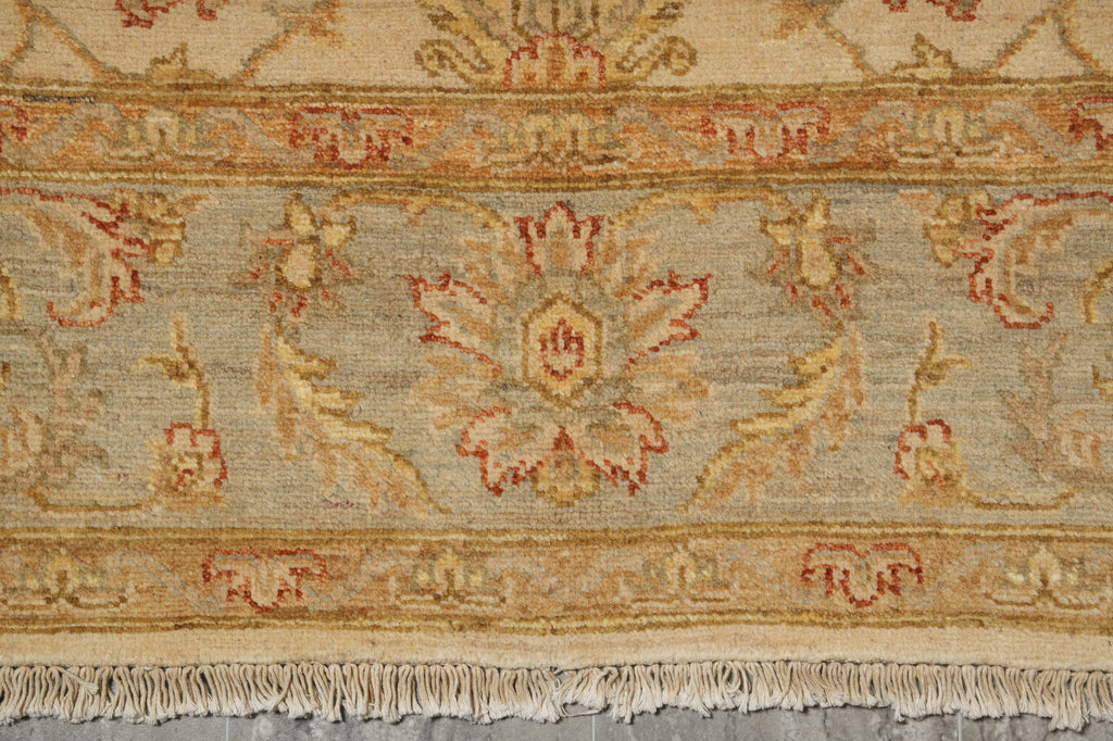 5.7 x 8 Quality Chobi Peshawar Rug Ivory Light Blue #PIX-18778