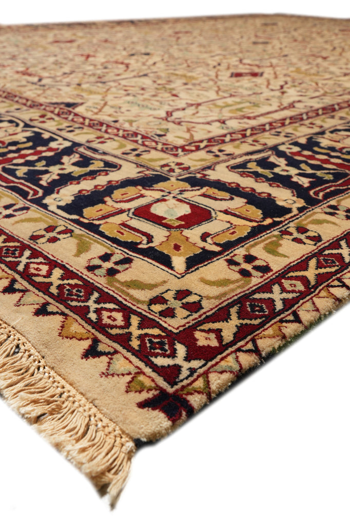 9 x 12 High Quality Hand-Knotted Jaipur Rug Ivory Black #F-4385