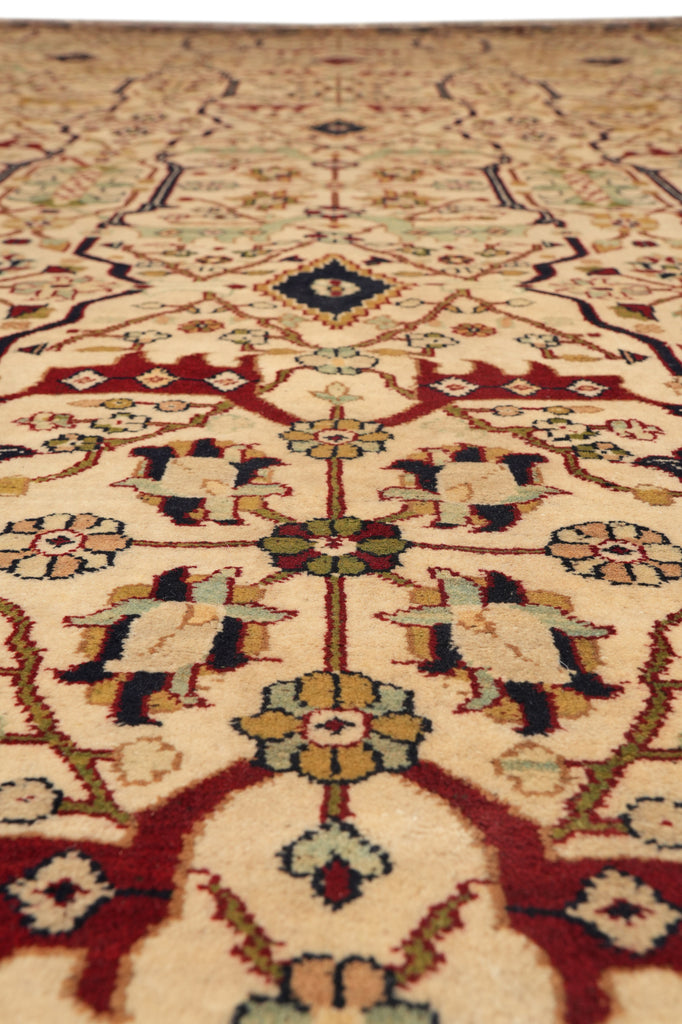 9 x 12 High Quality Hand-Knotted Jaipur Rug Ivory Black #F-4385