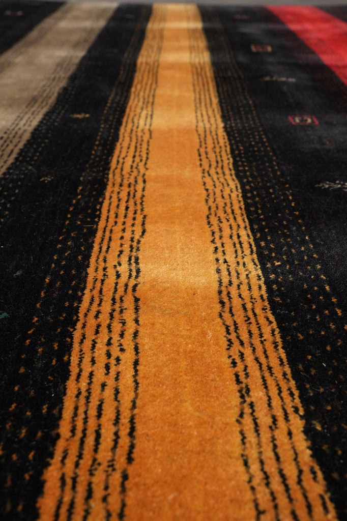 8.3 x 10 New Handmade Gabbeh Wool Rug Black #F-4632