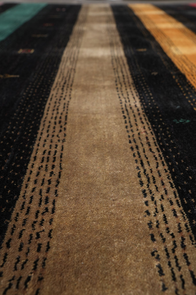 8.3 x 10 New Handmade Gabbeh Wool Rug Black #F-4632