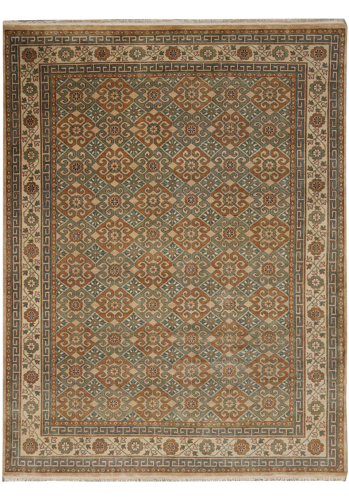8.9 x 11.7 Quality Hand-Knotted Agra Rug #F-4386