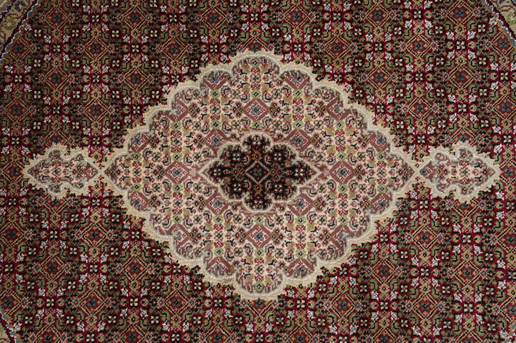 5 x 5 Feet Mahi Herati Tabriz Rug Handmade Wool and Silk Quality Carpet #F-4633a