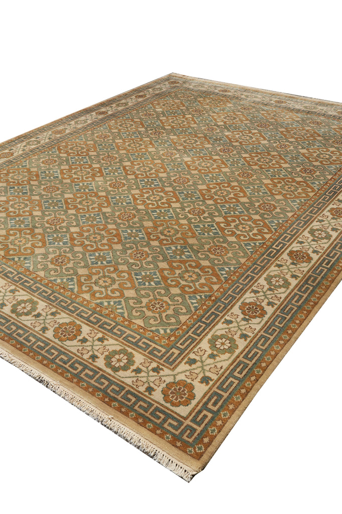 8.9 x 11.7 Quality Hand-Knotted Agra Rug #F-4386