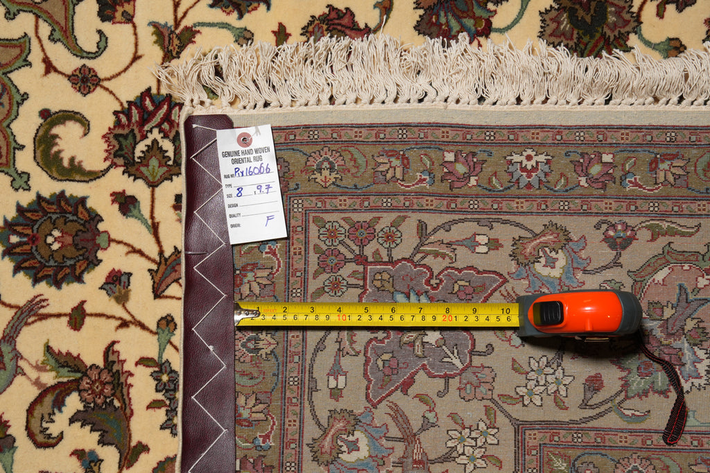 8 x 9.7 Genuine Persian Tabriz Rug Quality 400 KPSI Wool and Silk #PIX-16066