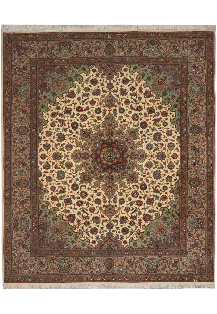 8 x 9.7 Genuine Persian Tabriz Rug Quality 400 KPSI Wool and Silk #PIX-16066