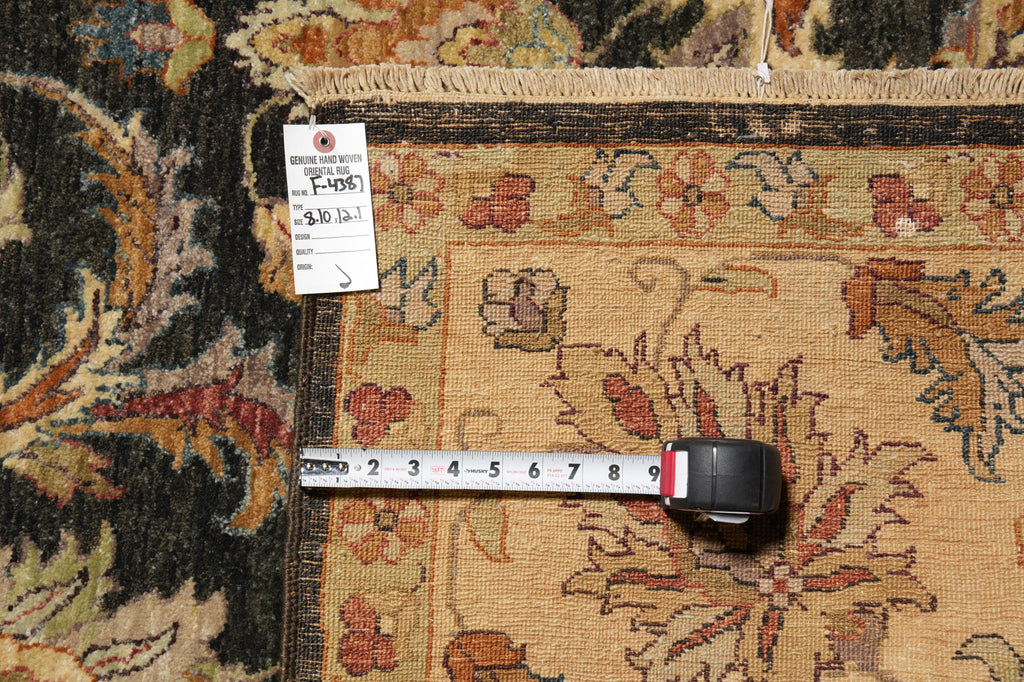 8.10 x 12.1 New Hand-Knotted Quality Rug Natural Wool Black #F-4387