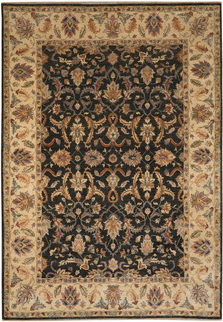 8.10 x 12.1 New Hand-Knotted Quality Rug Natural Wool Black #F-4387