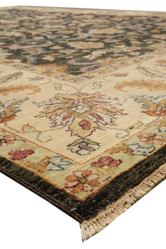 8.10 x 12.1 New Hand-Knotted Quality Rug Natural Wool Black #F-4387