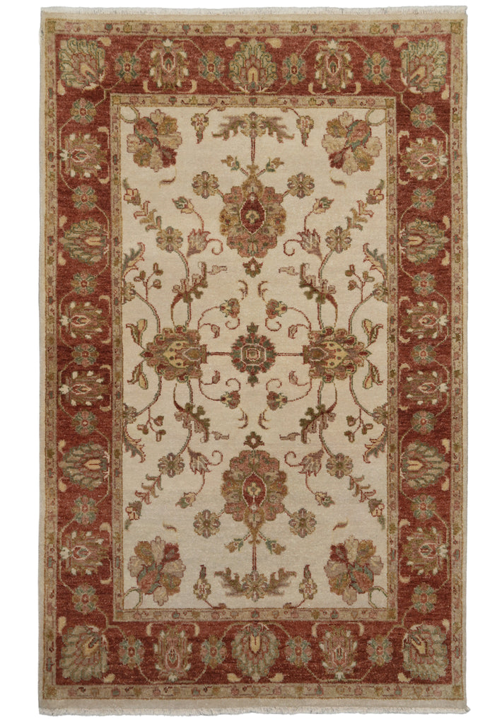 5 x 7.5 Handmade Jaipur Rug Beige Coral #F-5716