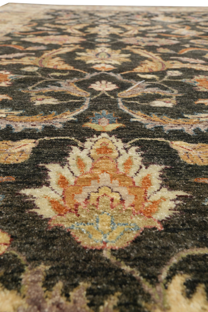 8.10 x 12.1 New Hand-Knotted Quality Rug Natural Wool Black #F-4387