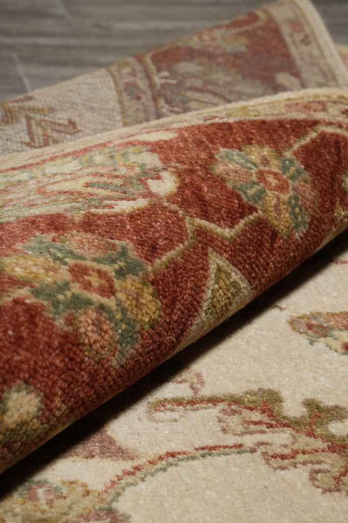 5 x 7.5 Handmade Jaipur Rug Beige Coral #F-5716