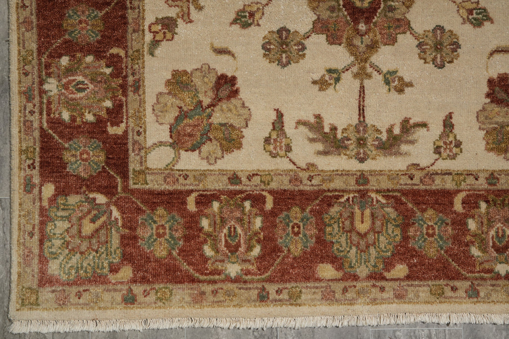 5 x 7.5 Handmade Jaipur Rug Beige Coral #F-5716